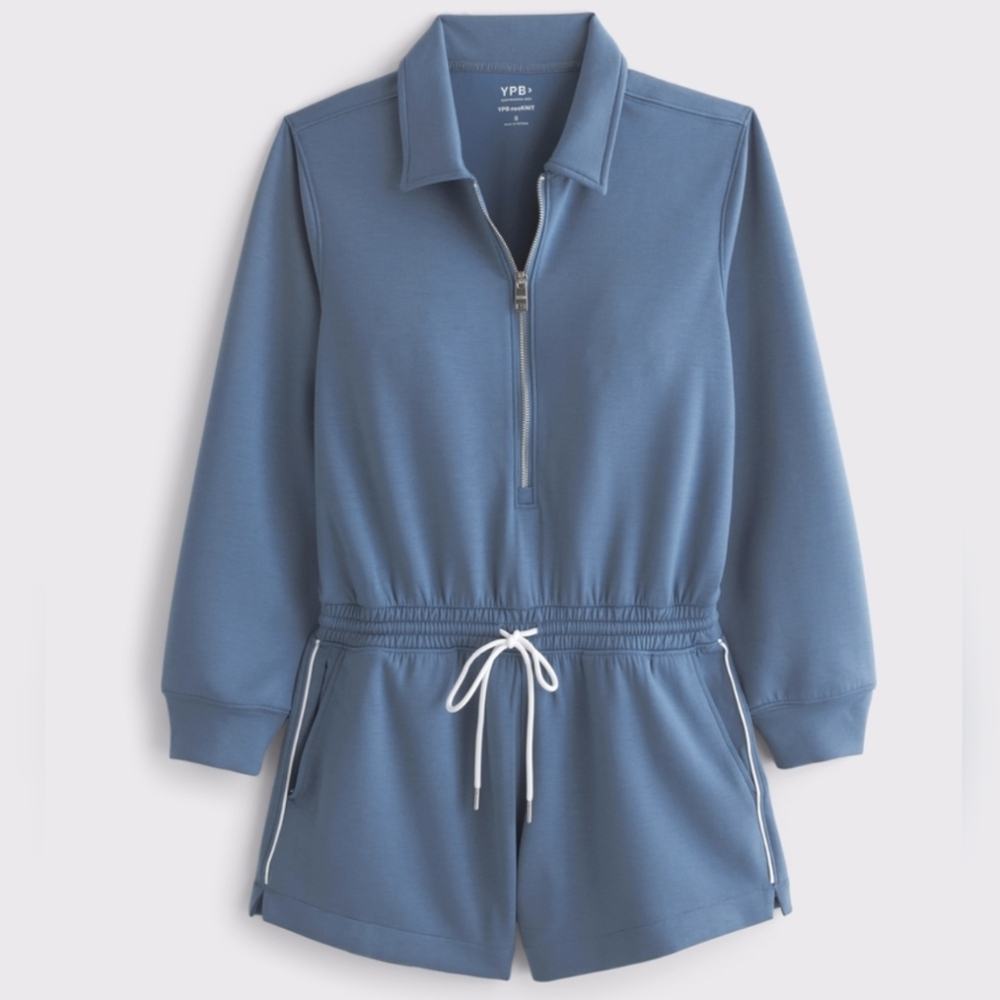 Abercrombie YPB NeoKnit Half Zip Romper - Picture 2 of 5